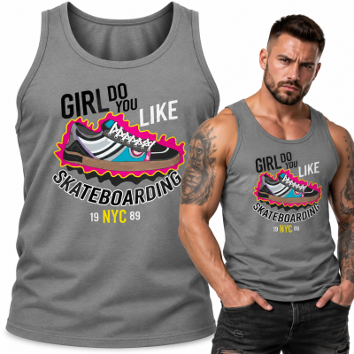TANK TOP ŚMIESZNY  GIRL SKATEBOA RDING
